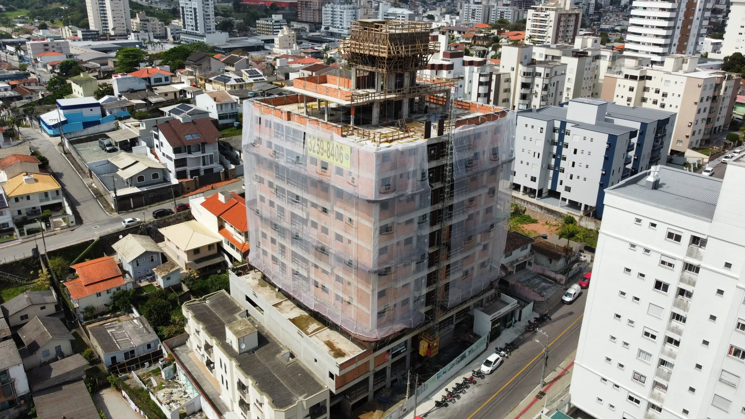 Vista aérea da obra