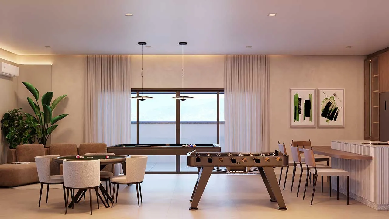 In Haus Afonso Pena: Espaço gourmet com sala de jogos